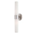 Eurofase Vesper Contemporary Incandescent Wall Sconce, 2-Light, Frosted/Brushed Nickel 23274-020